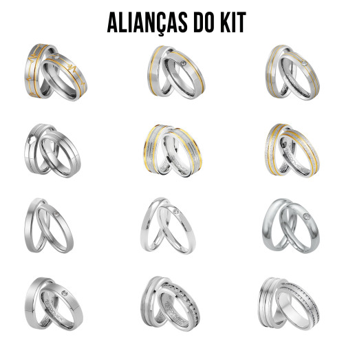 Kit Business Alianças Convex Joias