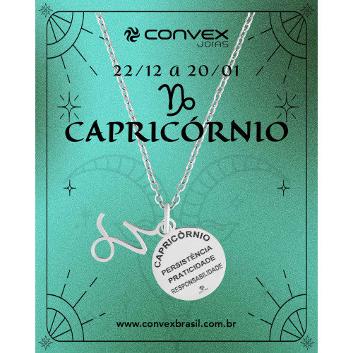Colar de Aço Signo Capricórnio 18mm 50cm