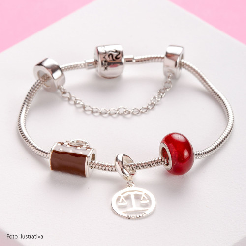 Berloque de Prata Separador Rubicom Resina Italiana