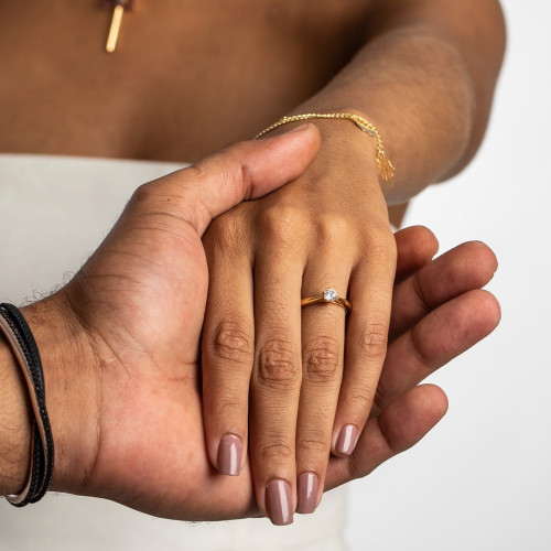 Anel Solitário de Aço Ibiza  Ipg com Zircônia