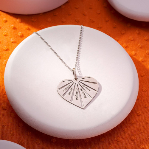 Pingente de Aço My Love Personalizado com 5 ou 6 Nomes 33x29mm