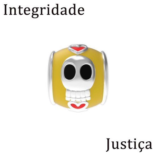 Berloque de Prata La Catrina Caveira Elinor Separador com Resina