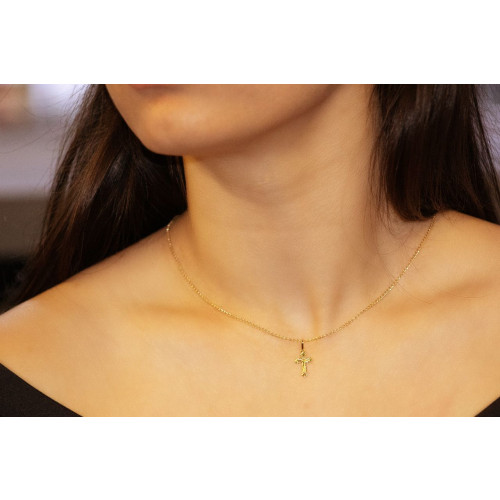 Pingente de Prata Crucifixo Small Revestida 18k 15X9mm