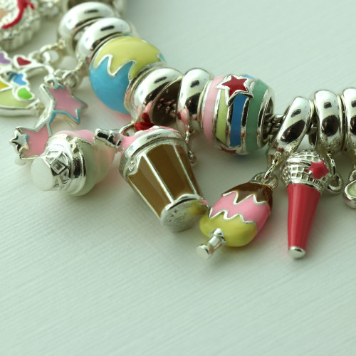 Berloque de Prata Separador Colors Star com Resina