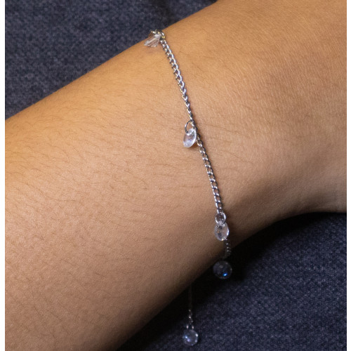 Pulseira de Aço Glam Groumet Ponto de Luz 5mm 21cm