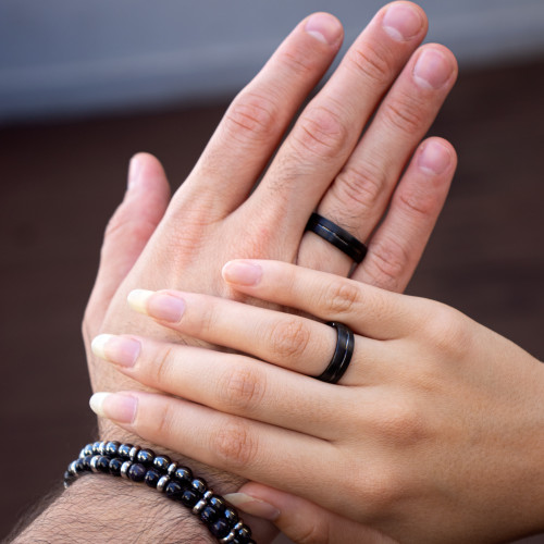 Anel Tungstênio Black Real 6mmX2,4mm