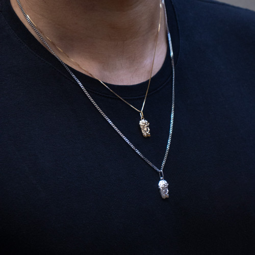 Pingente de Prata Face de Cristo Revestido com Ouro 18k 17.5x10.5