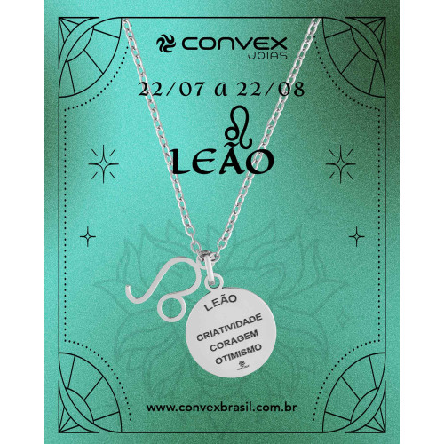 Colar de Aço Signo Leão 18mm 50cm