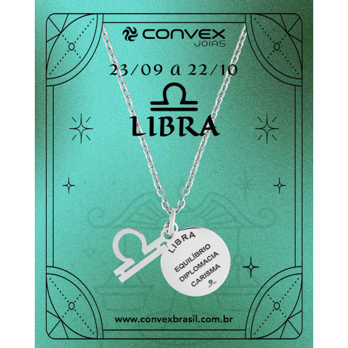 Colar de Aço Signo Libra 18mm 50cm