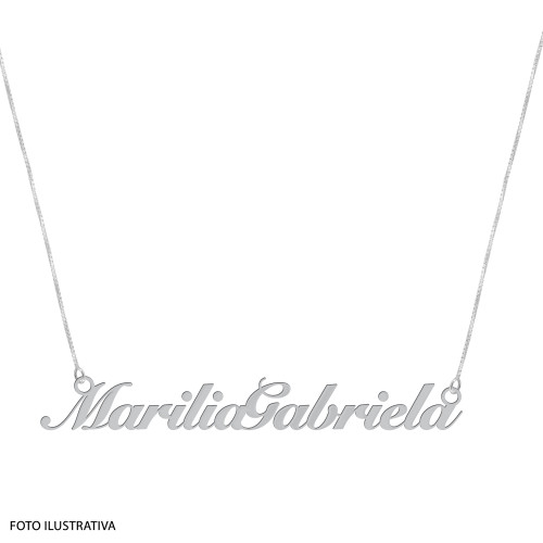 Colar de Prata com Manuscrito Nome Composto 50cm