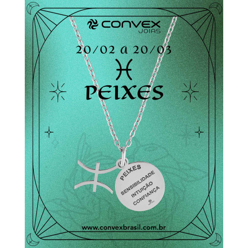 Colar de Aço Signo Peixes 18mm 50cm