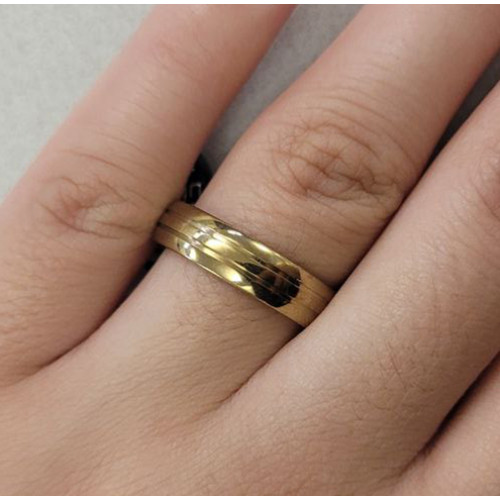 Aliança de Aço Athos Ultra Ipg com Filete Duplo 5mm