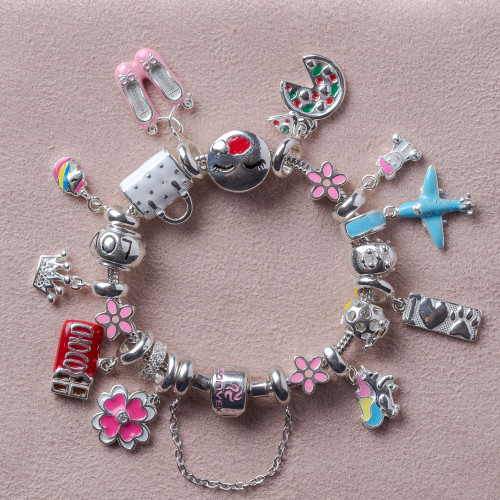 Berloque de Prata Unicórnio Encantado com Resina