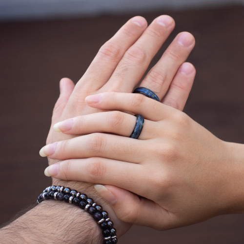 Anel Tungstênio Blue Dragon 6mmx2.3mm