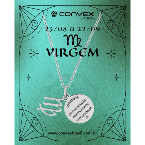 Colar de Aço Signo Virgem 18mm 50cm