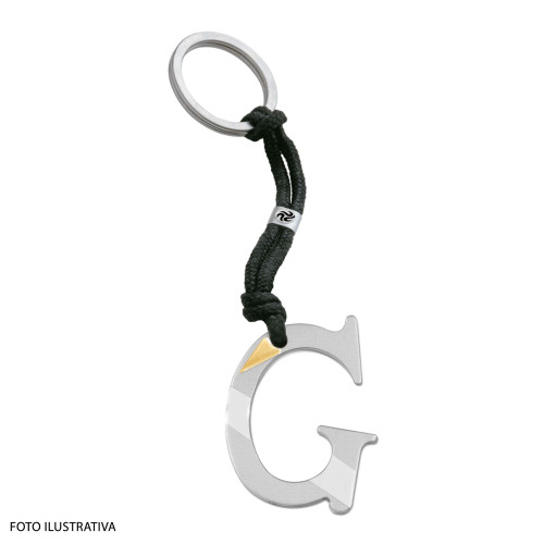Pingente de Aço Chaveiro Letra G Fosco