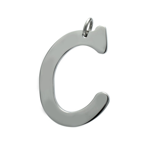 Pingente de Aço Letra C