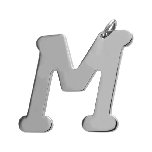 Pingente de Aço Letra M