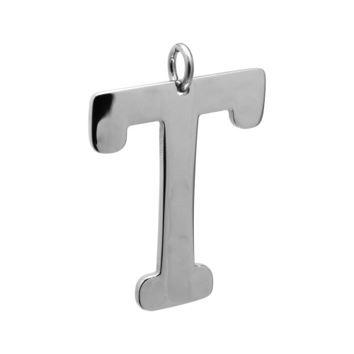Pingente de Aço Letra T