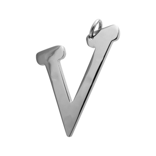 Pingente de Aço Letra V