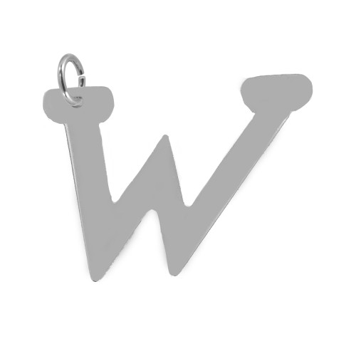 Pingente de Aço Letra W