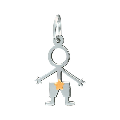 Pingente de Aço Menino com Estrela 20x13mm