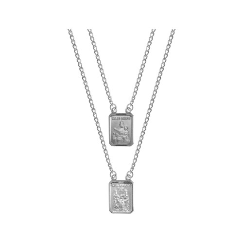 Escapuláriode de Aço Nossa Sra do Carmo e Divino Pai Eterno 60cm