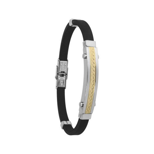 Pulseira de Aço Caucciù Placa IPG 9mm