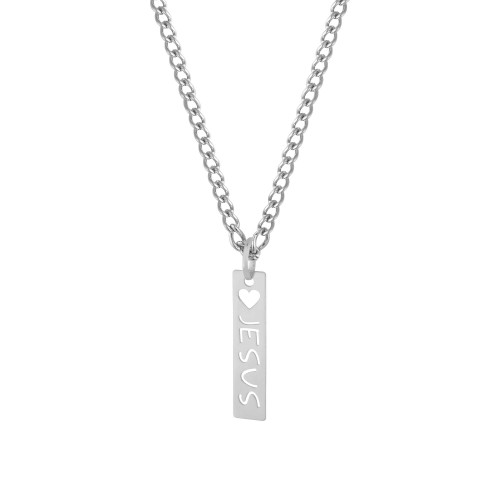 Colar de Aço Coleção Feelings Jesus 45cm