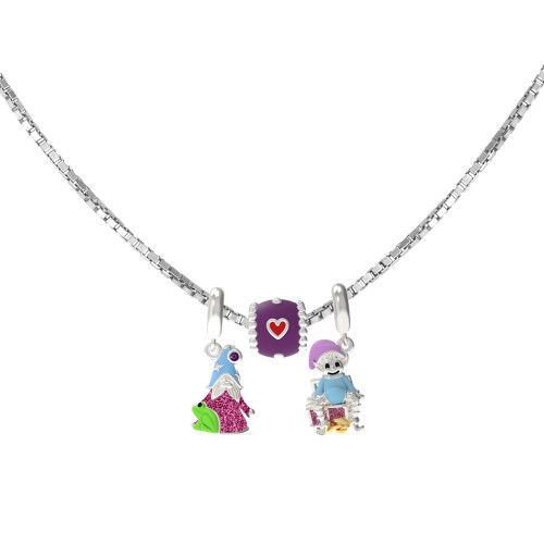 Colar de Prata do Signo de Escorpião e Berloques de Prata e Resina