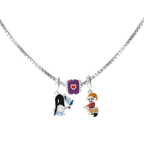 Colar do Signo de Aquário Veneziana com Berloques de Prata e Resina.