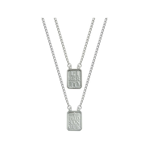 Escapulário de Aço Liberto Pelo Sangue 60cm  14x11mm