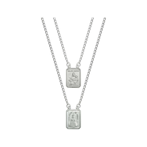 Escapulário de Aço Nossa Sra do Carmo e Menino Jesus de Praga 60cm