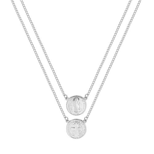 Escapulário de Aço Mini São Bento 0.80mm 45cm