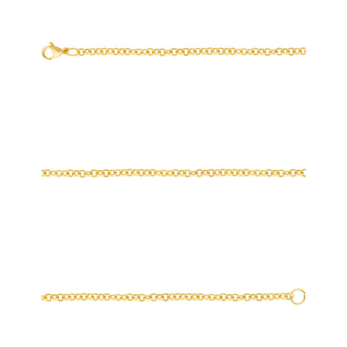 Corrente Aço Portuguesa 3.25mm 45cm Gold IPG