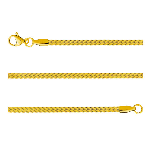 Colar de Aço Rabo de Rato Dourado IPG 2.65mm 45cm