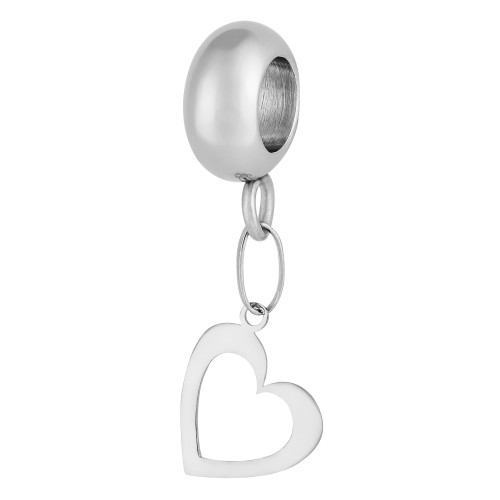 Berloque de Aço Coração Vazado Coleção Steel Dreams