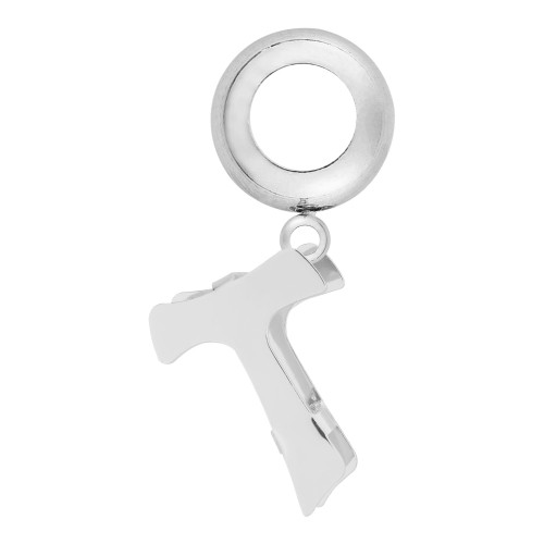 Berloque de Aço Cruz Franciscana Dupla Face