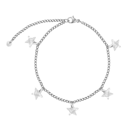 Pulseira de Aço Glam Groumet Ponto de Luz Estrela 8x8mm 21cm