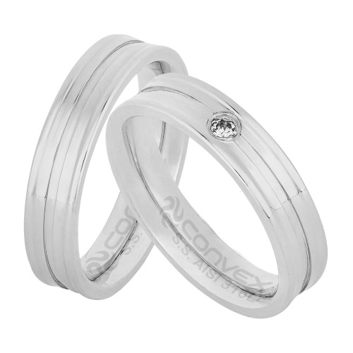 Par de Alianças de Aço Dyo e Ena