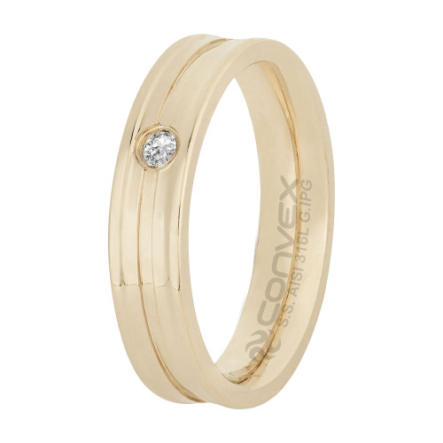 Aliança de Aço Ena Gold IPG com Zircônia 5mm