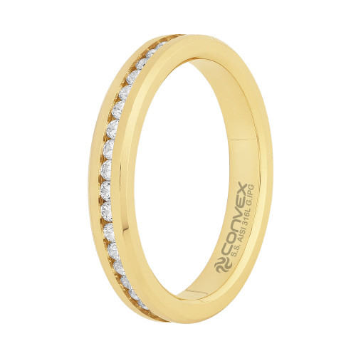 Aliança de Aço Atena Gold Ipg Dourado 3.45mm.