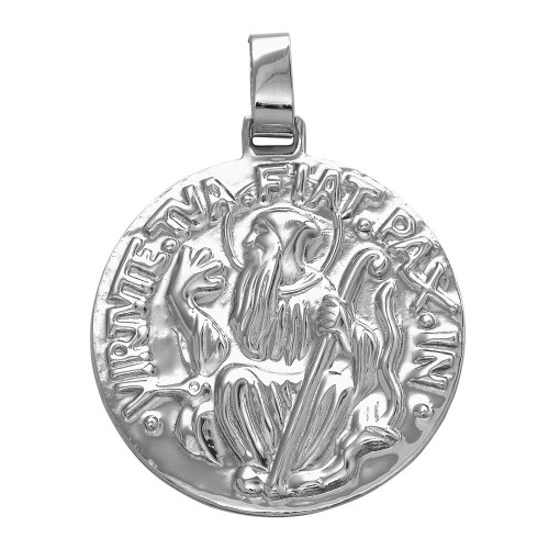 Pingente de Aço São Bento Redondo 21mm