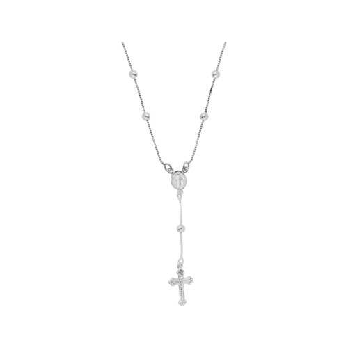 Colar Prata Terço NSra. das Graças 45cm-1