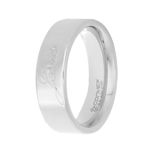 Aliança de aço Jesus 6.5mm