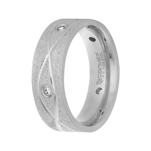 Aliança de Aço Eternity com Zircônia 7mm