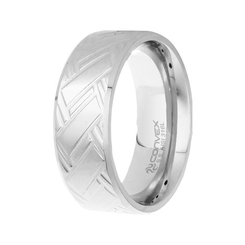 Aliança anel de Aço Artic 8mm