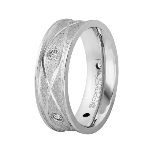 Aliança de Aço New Eternity com Zircônia 7mm