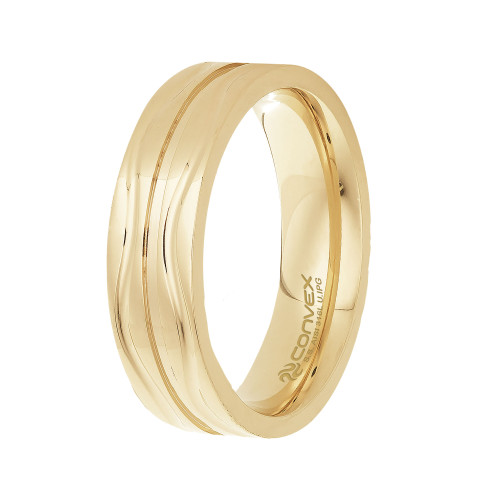 Aliança de Aço Wave 6mm Gold IPG