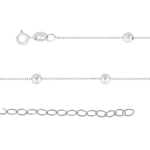 Colar de Prata Bolinhas 3.0mm 45cm